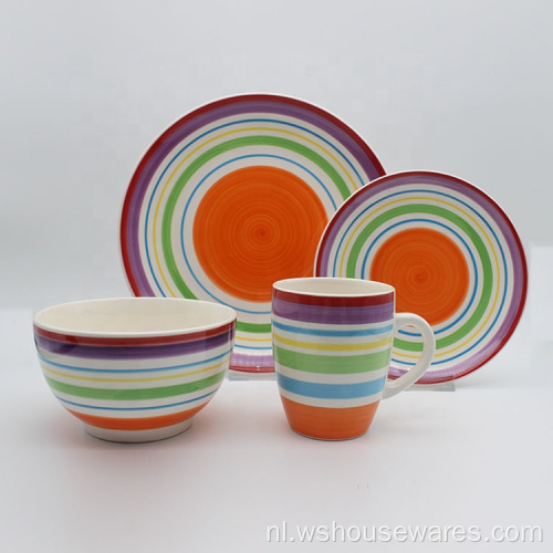 Nordic Style Glaze Plate and Bowl Porselein-servies